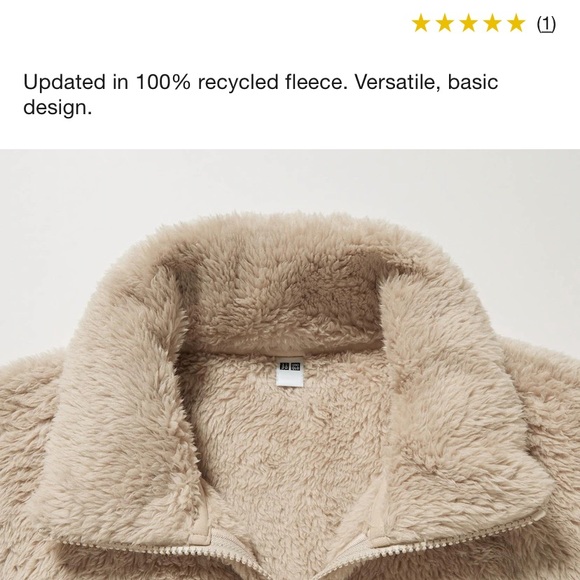 Navy blue Uniqlo fluffy jacket - Picture 3 of 3